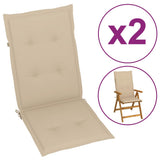 NNEVL Garden Chair Cushions 2 pcs Beige 120x50x3 cm