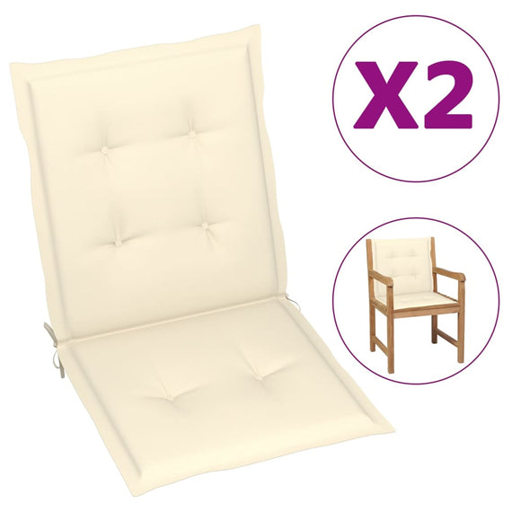 NNEVL Garden Chair Cushions 2 pcs Cream 100x50x3 cm