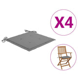 NNEVL Garden Chair Cushions 4 pcs Grey 40x40x3 cm