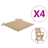 NNEVL Garden Chair Cushions 4 pcs Beige 40x40x3 cm
