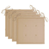 NNEVL Garden Chair Cushions 4 pcs Beige 40x40x3 cm