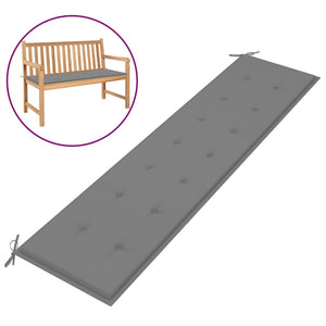 NNEVL Garden Bench Cushion Grey 200x50x3 cm