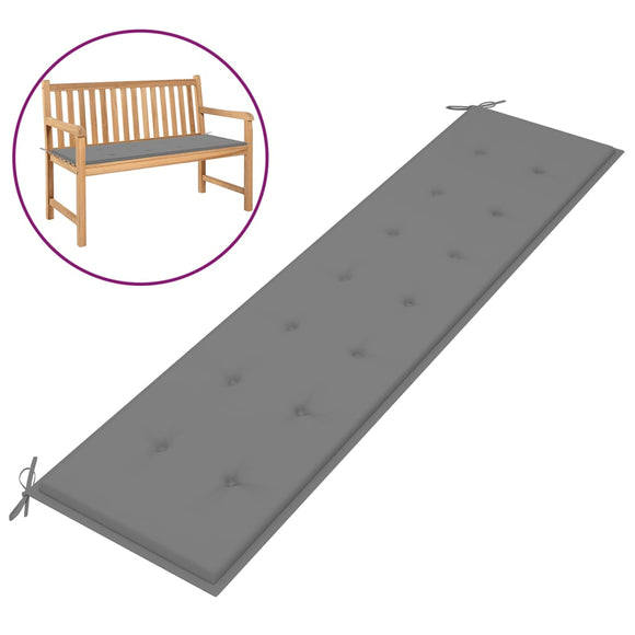 NNEVL Garden Bench Cushion Grey 200x50x3 cm