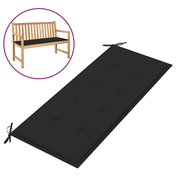 NNEVL Garden Bench Cushion Black 120x50x3 cm