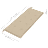 NNEVL Garden Bench Cushion Beige 120x50x3 cm