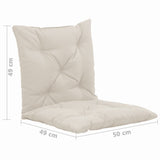 NNEVL Swing Chair Cushions 2 pcs Cream 50 cm Fabric