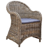 NNEVL Outdoor Chairs 4 pcs with Cushions Natural Rattan