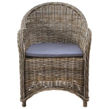 NNEVL Outdoor Chairs 6 pcs with Cushions Natural Rattan