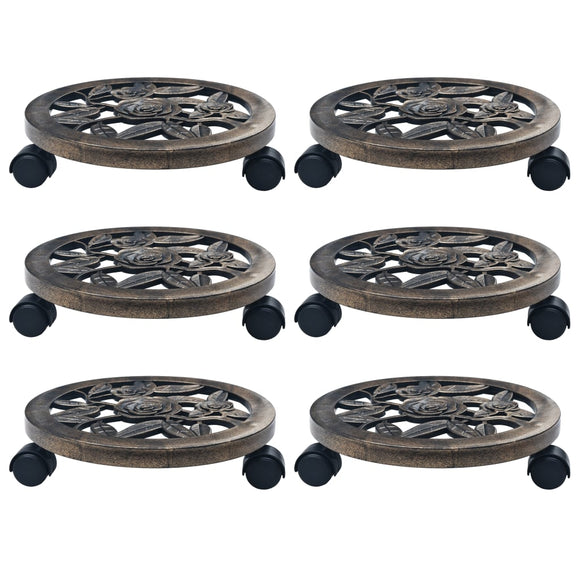 NNEVL Plant Trolleys 6 pcs Bronze 30 cm Plastic
