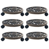 NNEVL Plant Trolleys 6 pcs Bronze 30 cm Plastic