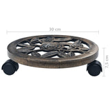 NNEVL Plant Trolleys 6 pcs Bronze 30 cm Plastic