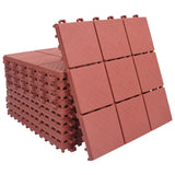 NNEVL Decking Tiles 10 pcs Red 30.5x30.5 cm Plastic