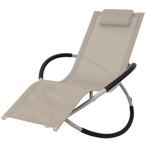 NNEVL Outdoor Geometrical Sun Lounger Steel Cream