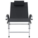 NNEVL Sun Lounger Aluminium Textliene Black
