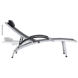 NNEVL Sun Lounger Aluminium Textliene Black