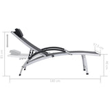 NNEVL Sun Lounger Aluminium Textliene Black