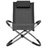 NNEVL Children's Sun Lounger Steel Black