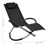NNEVL Children's Sun Lounger Steel Black