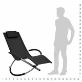 NNEVL Children's Sun Lounger Steel Black