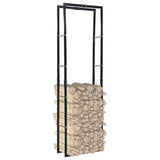 NNEVL Firewood Rack Black 60x25x200 cm Steel
