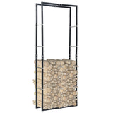 NNEVL Firewood Rack Black 80x25x200 cm Steel