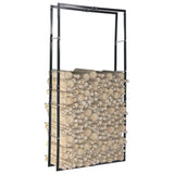 NNEVL Firewood Rack Black 100x25x200 cm Steel