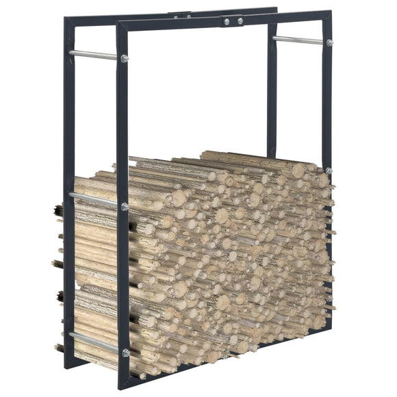 NNEVL Firewood Rack Black 80x25x100 cm Steel