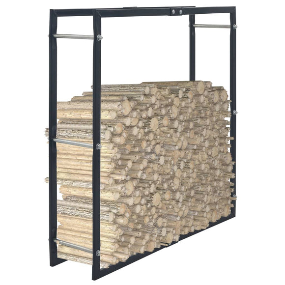 NNEVL Firewood Rack Black 100x25x100 cm Steel