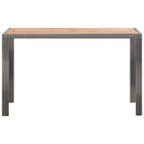 NNEVL 5 Piece Outdoor Dining Set Poly Rattan and Acacia Wood Anthracite