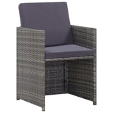 NNEVL 5 Piece Outdoor Dining Set Poly Rattan and Acacia Wood Anthracite
