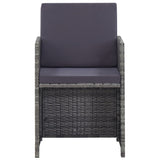 NNEVL 5 Piece Outdoor Dining Set Poly Rattan and Acacia Wood Anthracite