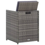 NNEVL 5 Piece Outdoor Dining Set Poly Rattan and Acacia Wood Anthracite