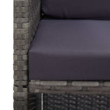 NNEVL 5 Piece Outdoor Dining Set Poly Rattan and Acacia Wood Anthracite