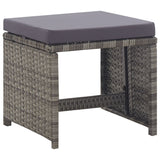 NNEVL 5 Piece Outdoor Dining Set Poly Rattan and Acacia Wood Anthracite