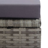 NNEVL 5 Piece Outdoor Dining Set Poly Rattan and Acacia Wood Anthracite