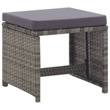 NNEVL 9 Piece Outdoor Dining Set Poly Rattan and Acacia Wood Anthracite