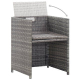 NNEVL 11 Piece Outdoor Dining Set Poly Rattan and Acacia Wood Anthracite