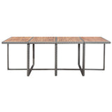 NNEVL 13 Piece Outdoor Dining Set Poly Rattan and Acacia Wood Anthracite