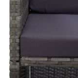NNEVL 13 Piece Outdoor Dining Set Poly Rattan and Acacia Wood Anthracite