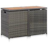 NNEVL 3 Piece Bistro Set with Cushions Poly Rattan Grey