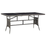 NNEVL 9 Piece Outdoor Dining Set Poly Rattan Grey
