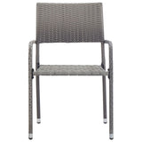 NNEVL Outdoor Dining Chairs 2 pcs Poly Rattan Grey