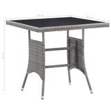 NNEVL Garden Table Anthracite 80x80x74 cm Poly Rattan