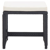 NNEVL Garden Stools 2 pcs with Cushions Poly Rattan Black