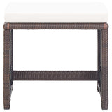 NNEVL Garden Stools 2 pcs with Cushions Poly Rattan Brown