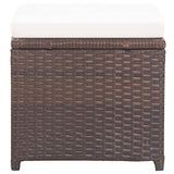 NNEVL Garden Stools 2 pcs with Cushions Poly Rattan Brown