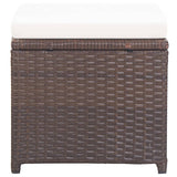 NNEVL Garden Stools 2 pcs with Cushions Poly Rattan Brown