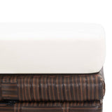 NNEVL Garden Stools 2 pcs with Cushions Poly Rattan Brown