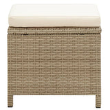 NNEVL Garden Stools 2 pcs with Cushions Poly Rattan Beige