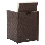NNEVL 15 Piece Outdoor Dining Set with Cushions Poly Rattan Brown